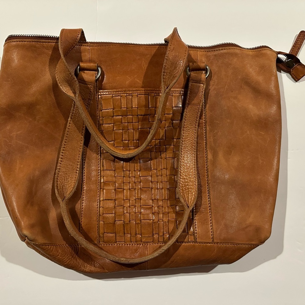 Elegant Brown Leather Tote Bag